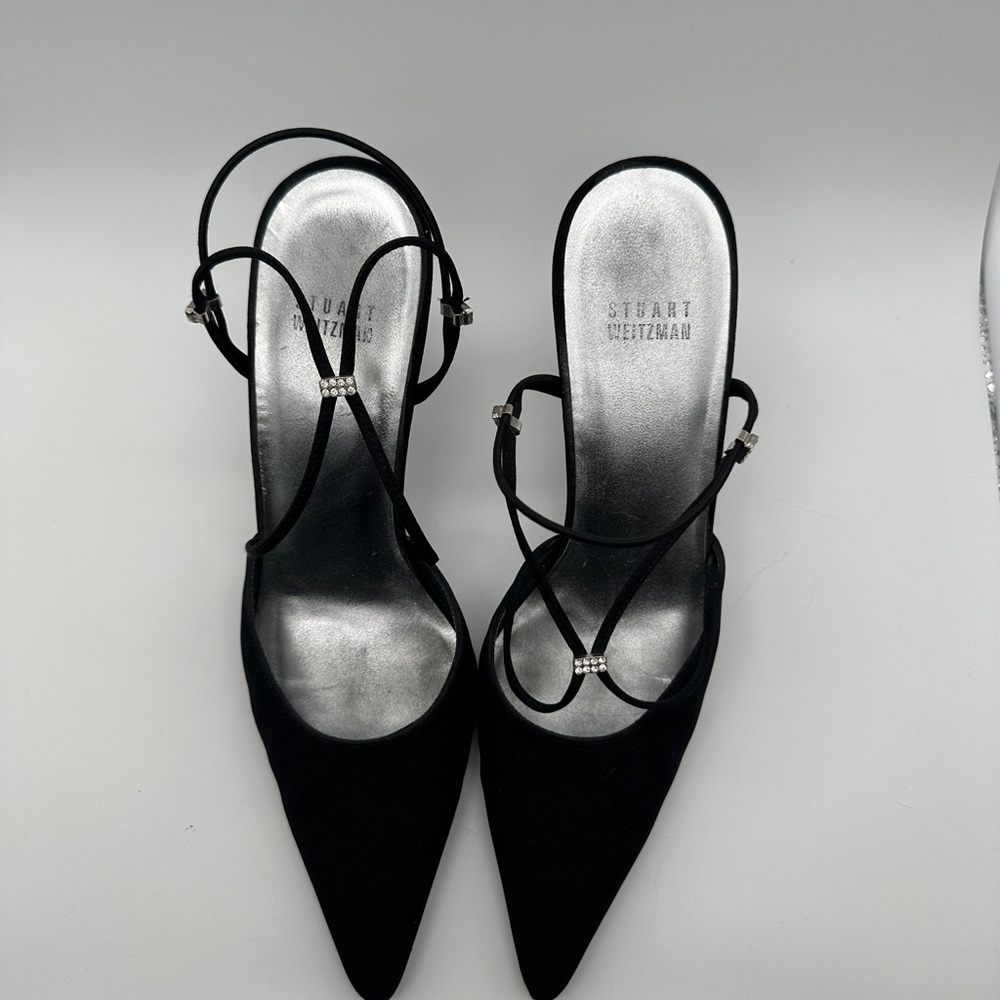 Stuart Weitzman Black Strappy 3” Heels